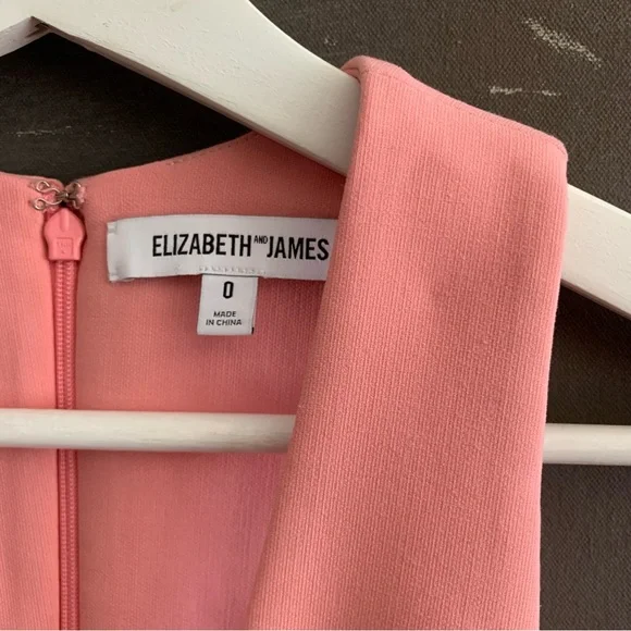 Elizabeth & James Rosa Bodycon Dress V-neck Sleeveless Asymmetric Size 0 Peach - Picture 4 of 12
